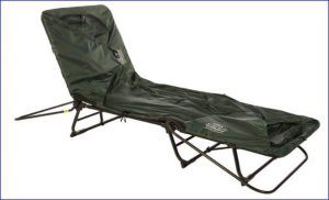 Tent Cot used as a chair.