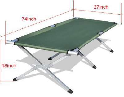Purenity Folding Military Bed Portable Sport Camping COT With Free Storage Bag 