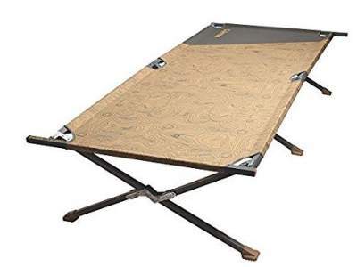 The Coleman Big-N-Tall Cot - a typical military style tool with end bars and X-shaped legs. 