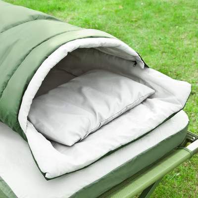 The included sleeping bag and the sleeping pad can be used separately as a backpacking tool, or with the cot alone, or with the complete system.