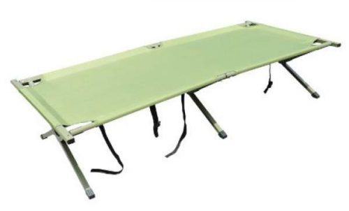 The cot is a military type, and it can be used separately as a spare bed at home or in bigger tents.
