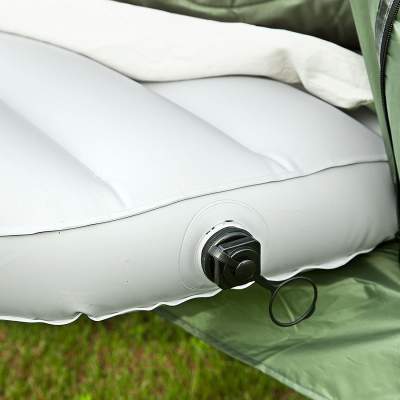The inflatable sleeping pad is included.