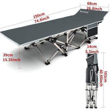 All dimensions of the cot.