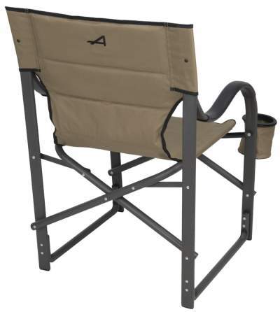 Back view which shows the support bars that pivot when the chair is folded.
