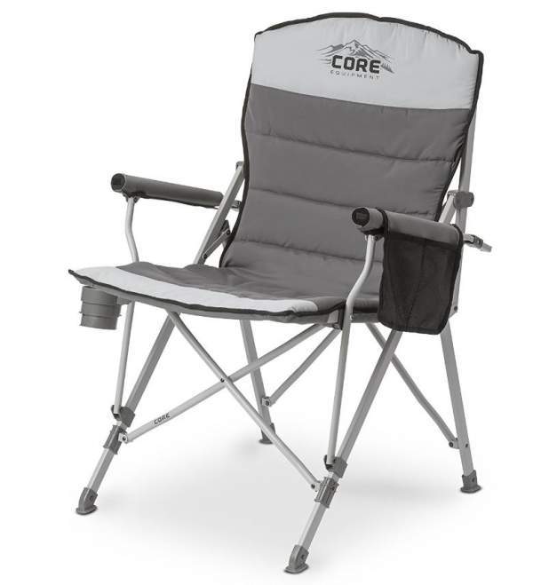 CORE Equipment Folding Padded Hard Arm Chair with Carry Bag.