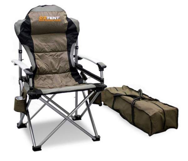 OzTent King Kokoda Camping Outdoor Chair with Lumbar Support.