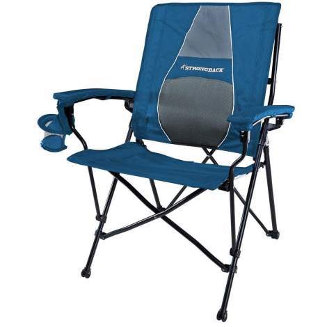 strongback guru folding camp chair with lumbar support