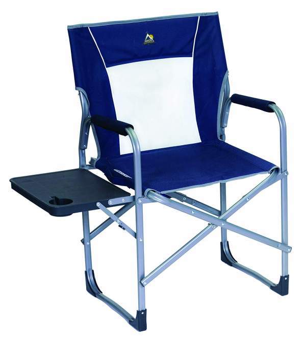 GCI Outdoor Slim-Fold Director's Camp Chair with Side Table.