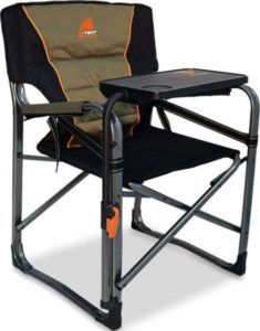 OzTent Gecko Camping Chair with Lumbar Support and Swivel Table