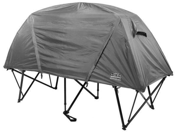 This is the tent-cot shown with the fly on.