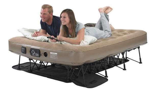 Insta-Bed Ez Queen Raised Air Mattress with NeverFlat Pump