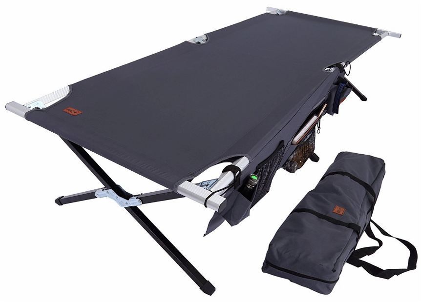 Tough Outdoors Camp Cot XL With Free Organizer.