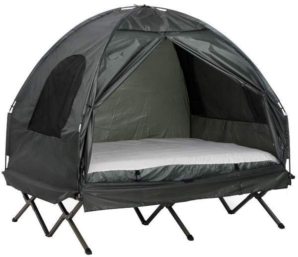 Outsunny Compact Pop Up Portable Folding Outdoor Elevated Camping Cot Tent.