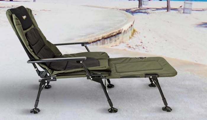 Folding fishing chair with adjustable legs