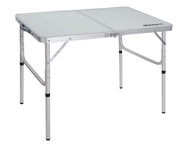 REDCAMP Aluminum Folding Table with adjustable legs.