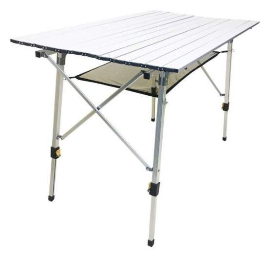 CampLand Aluminum Height Adjustable Folding Table