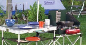 Coleman Pack Away Portable Kitchen Review Best Tent Cots For Camping   Coleman Pack Away Portable Kitchen In The Camp 300x158 