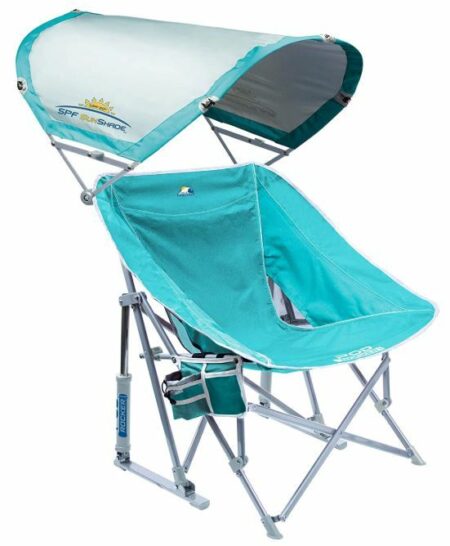 GCI Outdoor Waterside Pod Rocker Collapsible Rocking Chair with Sunshade.
