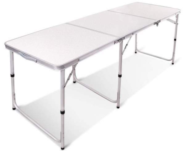 Large Twin Height Folding Table Aluminium 