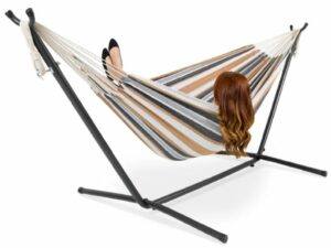 Best Choice Products Double Hammock with Space Saving Steel Stand