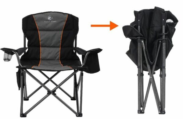 Camping 350 LB Details about   Oversized Folding Chair Big & Tall Heavy Duty Steel ALPHA CAMP 