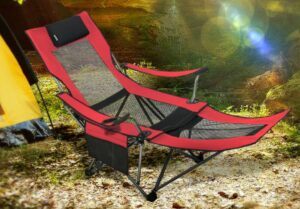 OUTDOOR LIVING SUNTIME Camping Folding Portable Mesh Chair with Removable Footrest