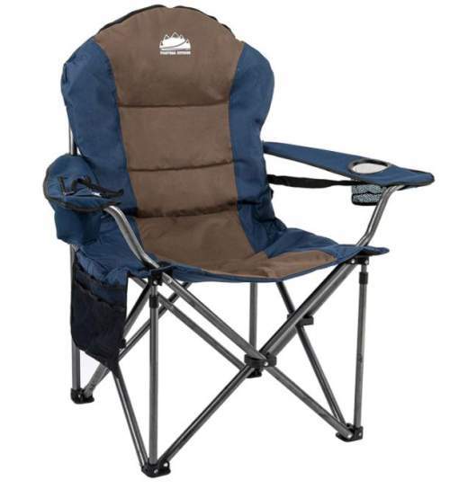 Hyfive Folding Camping Chairs Heavy Duty Luxury Padded with Cup Holder High Back 