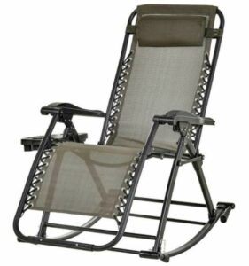 Outsunny Folding Zero Gravity Rocking Lounge Chair