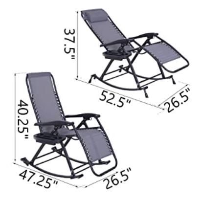 Outsunny Folding Zero Gravity Rocking Lounge Chair | Best Tent Cots for