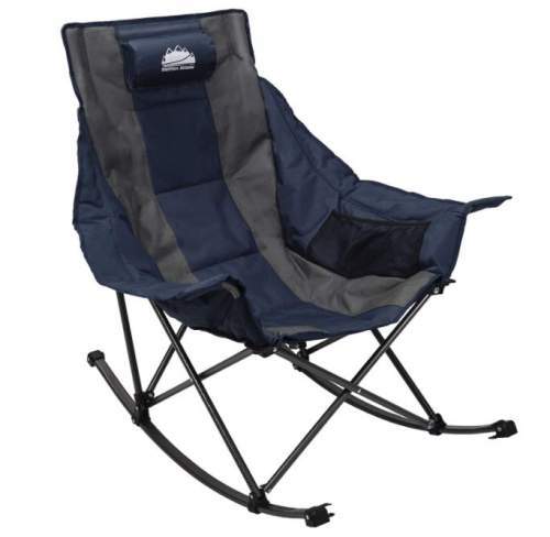 Coastrail Outdoor Camping Rocking Oversized Padded Portable Folding Rocker Chair.
