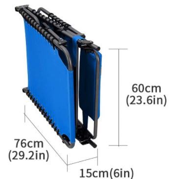 The dimensions in the folded state.