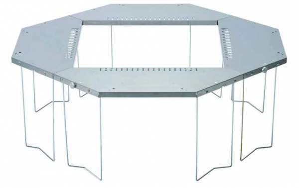 Snow Peak Jikaro Firering Table - octagonal configuration.