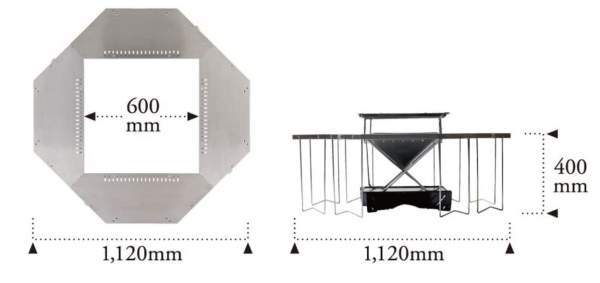 These are dimensions in the octagonal configuration.