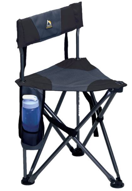 Pacific Pass Lightweight Portable Tripod Camp Chair, Includes Carry Bag -  polyester,steel,Black