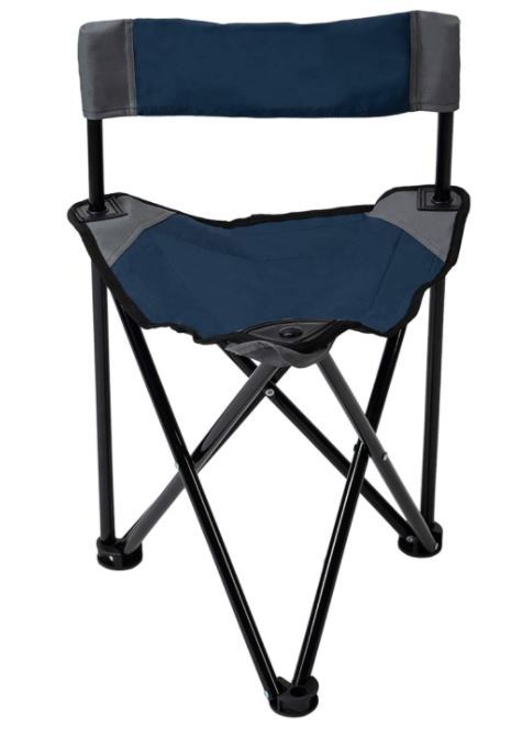 Pacific Pass Lightweight Portable Tripod Camp Chair, Includes Carry Bag -  polyester,steel,Black