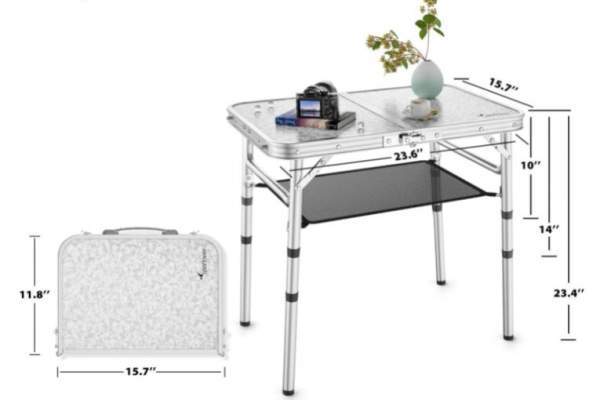 Versatile table with 3 heights.