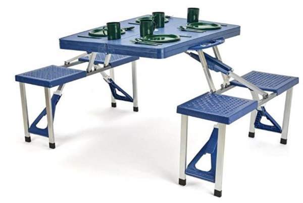 Trademark Innovations Portable Folding Picnic Table with 4 Seats