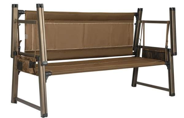 Here, the two pieces are combined into a bench with a backrest.
