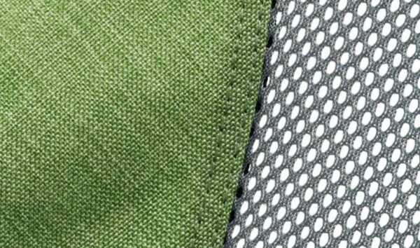 Mesh sections for ventilation, and a durable fabric.
