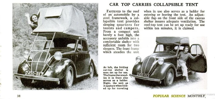 The earliest roof top tents.