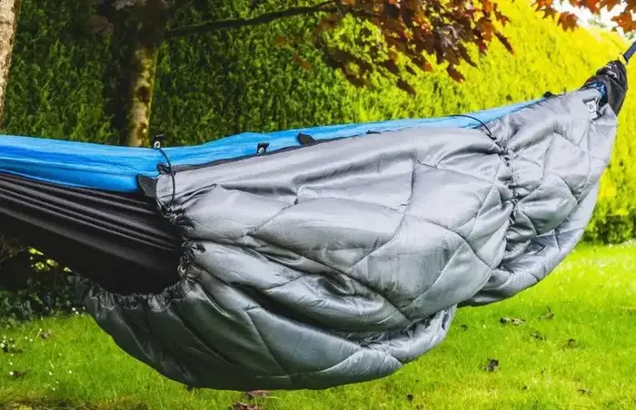 Here is the quilt wrapped around the hammock.