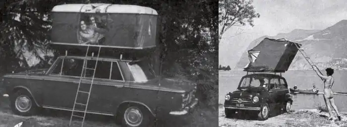 Roof top tents models from 1957.