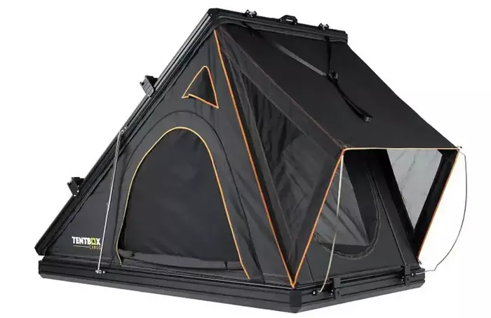 TentBox Cargo clamshell rooftop tent.